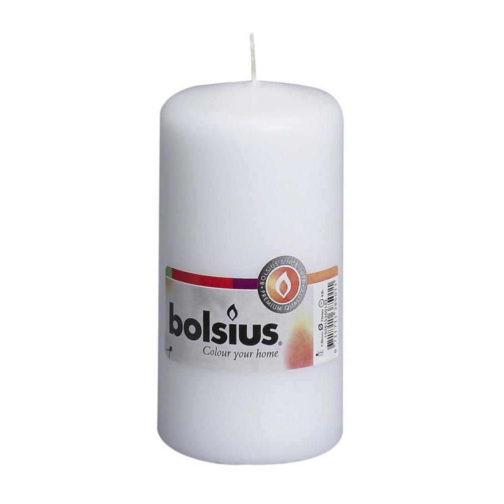 Bolsius White Pillar Candle 13cm x 7cm £4.17